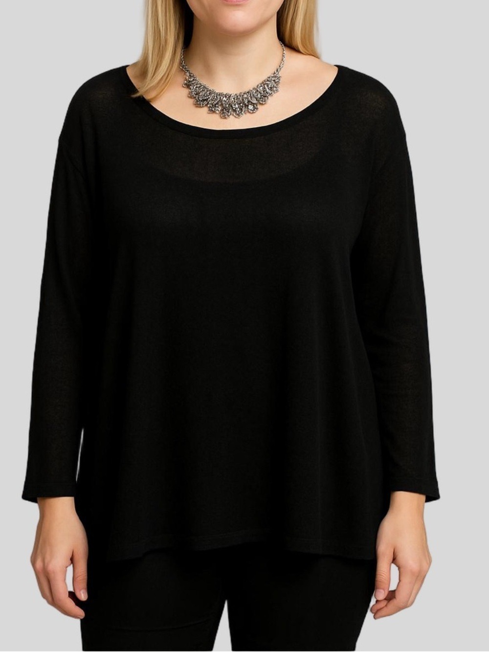 🥰CLEARANCE - BLOOMCHIC Black Dolman Long Sleeve Knit Top Size 18-20